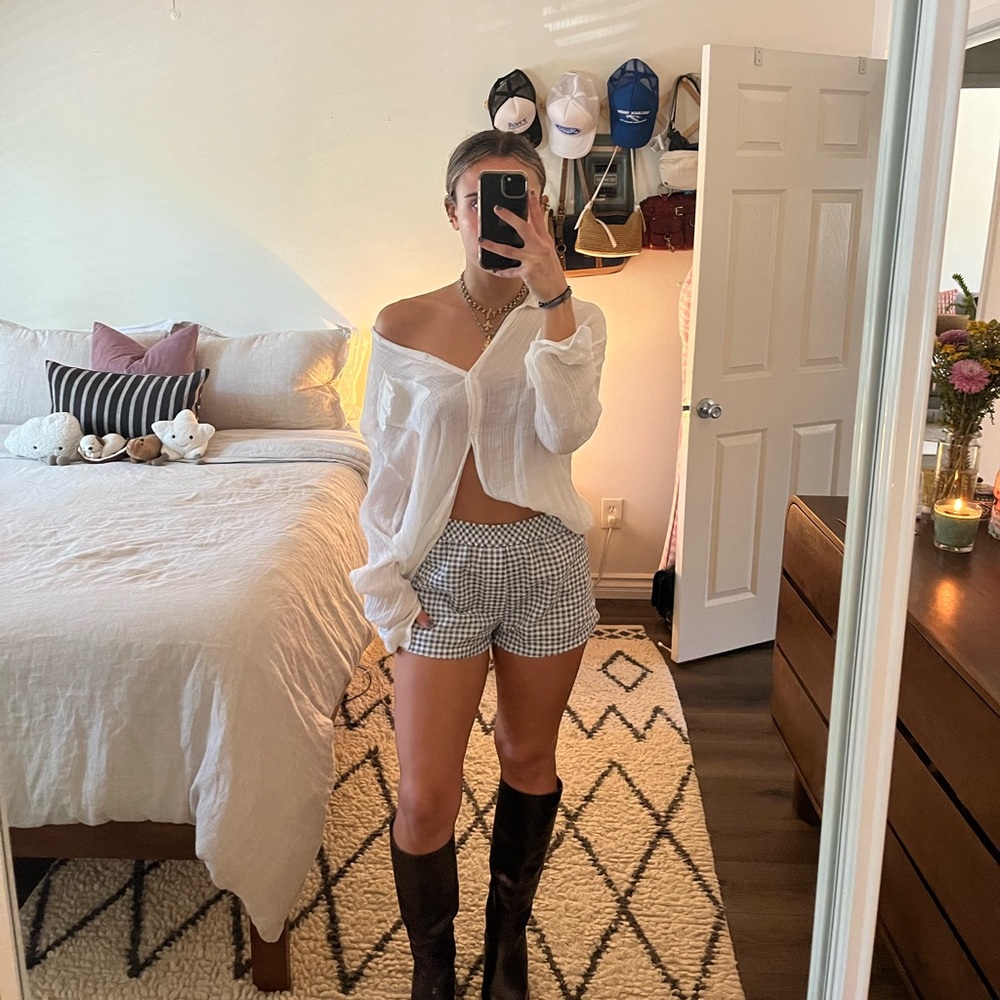plaid mini shorts